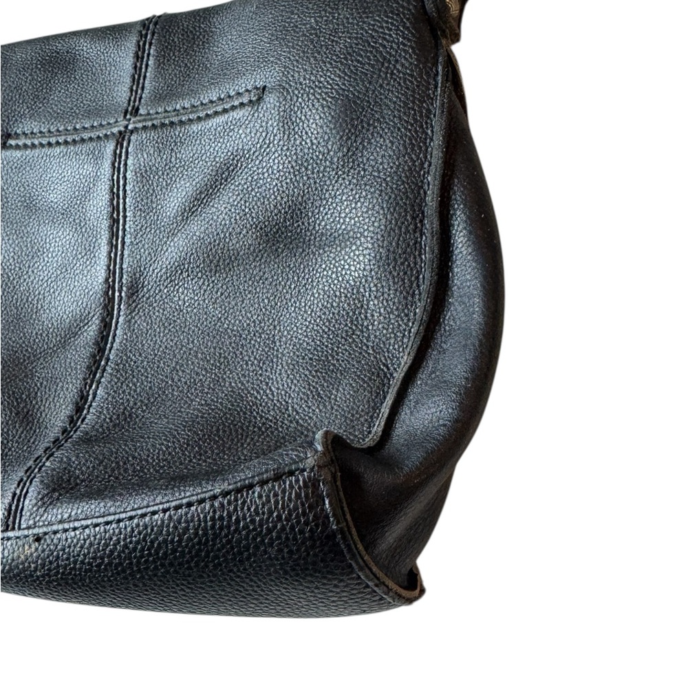 Vintage The Sak Black Leather Western Rocker Women's Shoulder Bag Purse - Picture 6 of 13